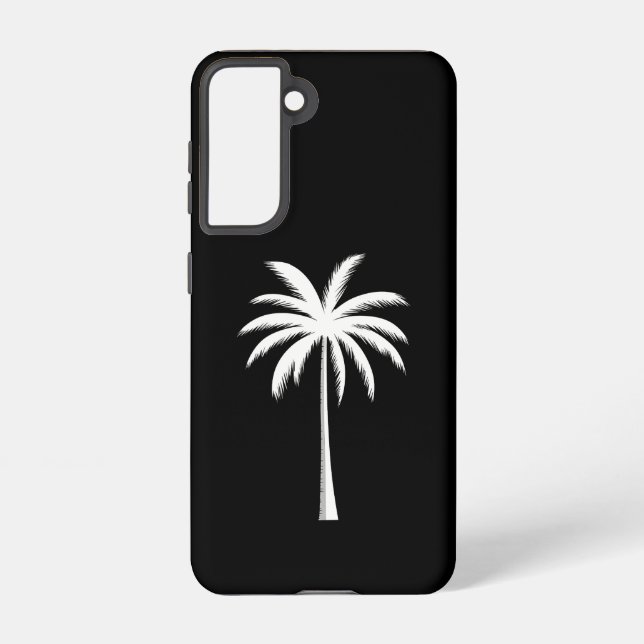 Cool Summer Vacation Sunset Beach Palm Tree Samsung Galaxy S21 Case (Back)