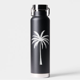 Cool Summer Vacation Sunset Beach Palm Tree Water Bottle