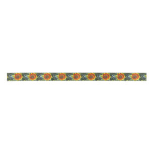 Cool Sunflower Plant Satin Ribbon