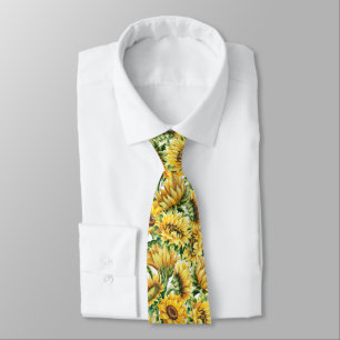 cool sunflower tiled pattern tie