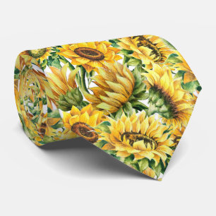 cool sunflower tiled pattern tie