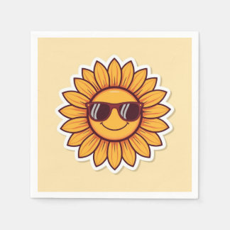Cool Sunflower with Sunglasses Napkin