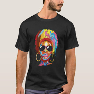 Cool Sunglasses Black Woman African American Water T-Shirt