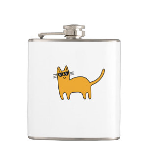 Cool Sunglasses Cat Hip Flask
