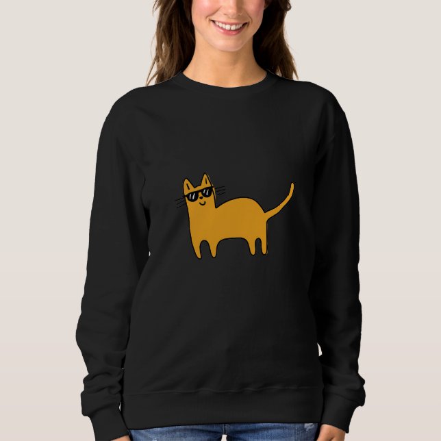 Cool Sunglasses Cat Sweatshirt (Front)