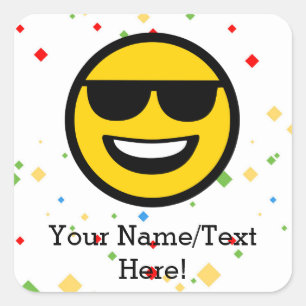 Cool Sunglasses Emoji Square Sticker
