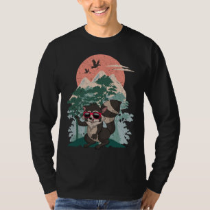 Cool Sunglasses Forest Animal Trash Panda Raccoon T-Shirt