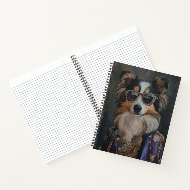 Cool Sunglasses Rockstar Shetland Sheepdog Sheltie Notebook (Inside)