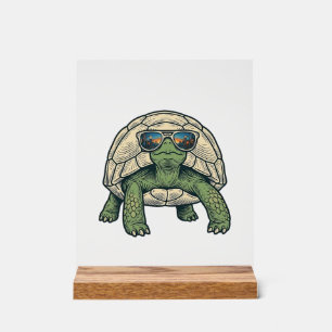 Cool Sunglasses Tortoise Vintage Vector Design_1 Acrylic Sign