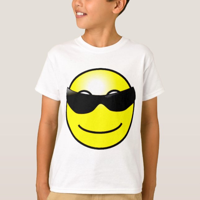 Cool Sunglasses Yellow Face T-Shirt (Front)