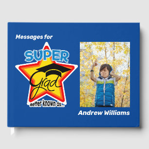 Cool Super Grad Editable Photo-Text Graduation Guest Book