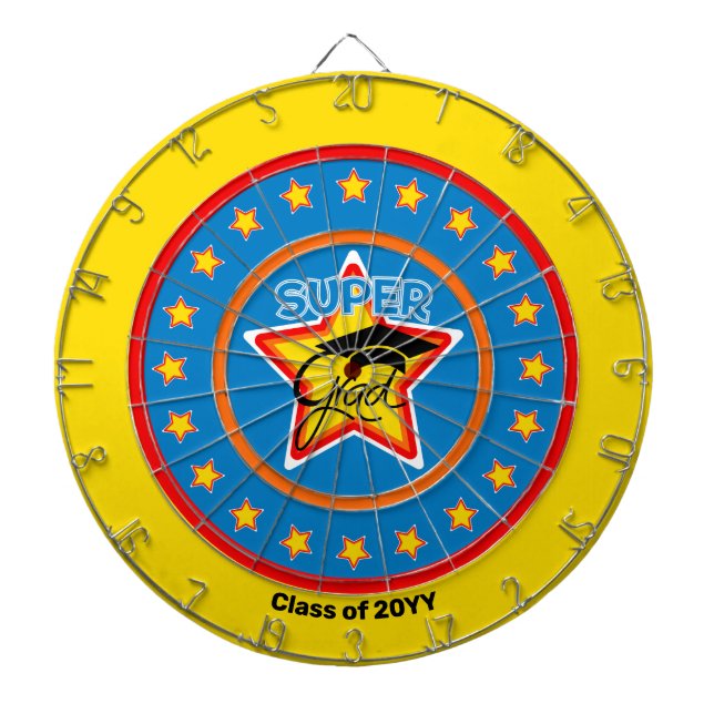 Cool Super Grad - Personalize Graduation Dartboard (Front)