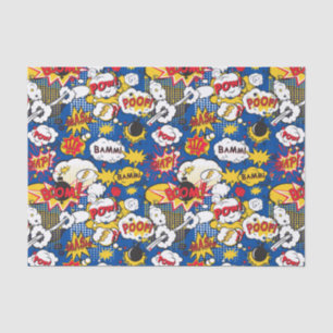 cool super hero word art tiled pattern  tissue paper
