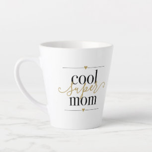 Cool Super Mom Modern Elegant Black And Gold Latte Mug