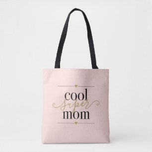 Cool Super Mom Modern Elegant Blush Pink Tote Bag