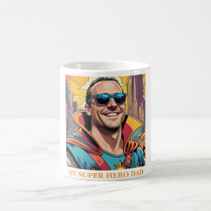 Cool Superhero Dad Comic Book Art Style  Coffee Mug