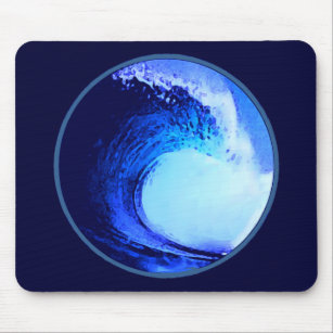 cool surf style blue wave mouse pad