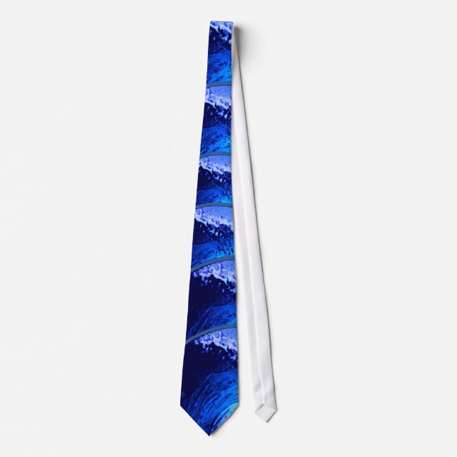 cool surf style blue wave tie (Front)