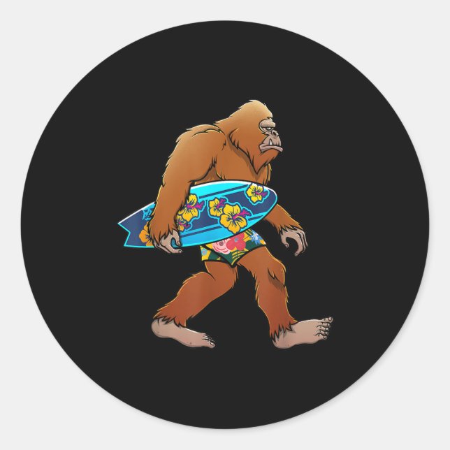 Cool Surfing Design For Men Women Surfer Surf Surf Classic Round Sticker (Front)