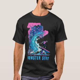 Cool Surfing Monster Surf Hang Ten Riding Big Wave T-Shirt