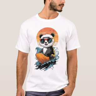 Cool Surfing Panda Bear T-Shirt