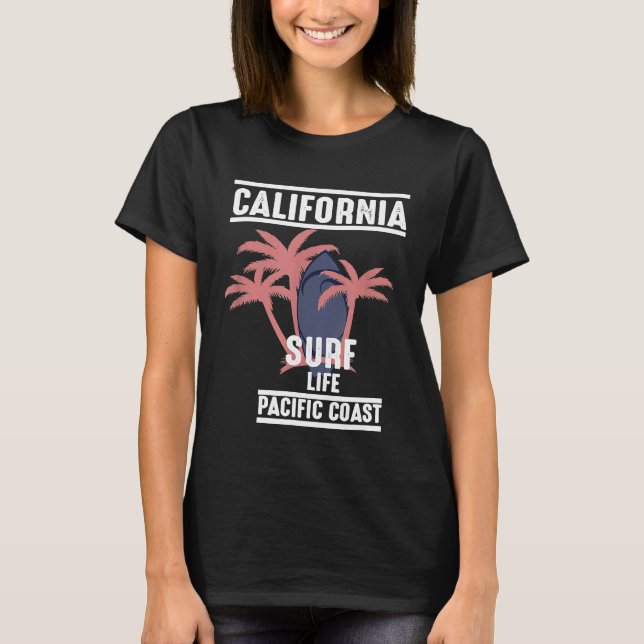 Cool Surfing Tees  California Surf Life Pacific Co (Front)