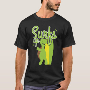 Cool Surfs Up Turtle Surfing Ocean Nature T-Shirt