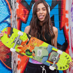 Cool Surreal Funny Unique Custom Personalized Name Skateboard<br><div class="desc">Cool Surreal Funny Unique Custom Personalized Name Skateboard features your personalized name in modern typography on a fun collage of cars, planes, ducks, flowers, birds and a person. Personalize by editing the text in the text box provided. Give a custom made gift, personalized skateboard to your favourite skateboarder for Christmas,...</div>