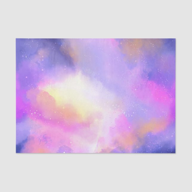 Cool Surreal Space Clouds Watercolor Design Tissue Paper (Front)
