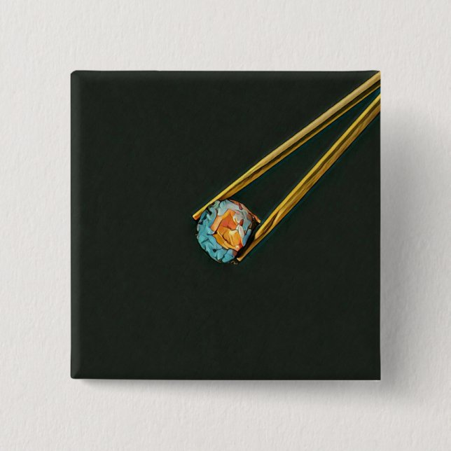 Cool sushi gift 2 inch square button (Front)