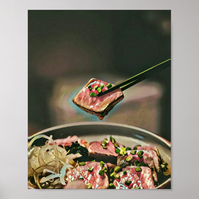 Cool sushi gift poster (Front)