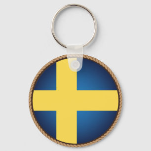 Cool Sweden Flag Seal Keychain