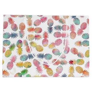 Cool “sweet summer” watercolor pineapples patt large gift bag