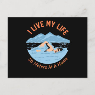 Cool Swimmers Design - I Live My Life Postcard