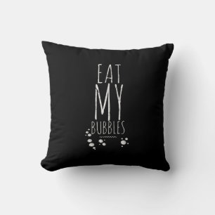 Cool Swimming Eat My Bubbles Swim Funny Swimmer Throw Pillow