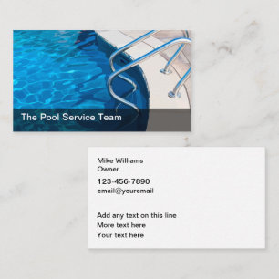 Cool Swimming Pool And Ladder Theme Business Card