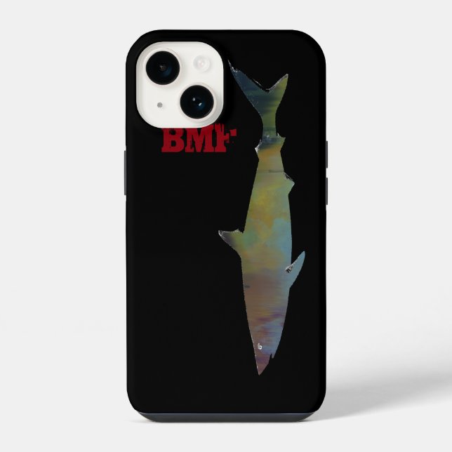 cool swimming shark personalized iPhone case (Back)