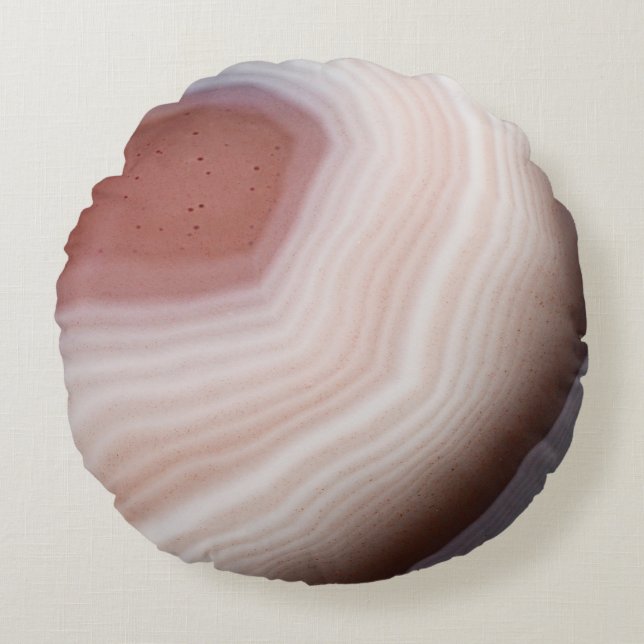 Cool Swirl Botswana Agate Awesome Stone Round Pillow (Front)