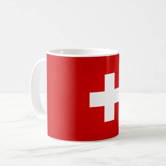 Cool Swiss Flag Coffee Mug (Front Left)