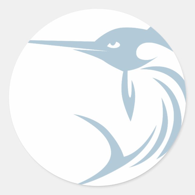 Cool Swordfish Icon Logo Shirt Classic Round Sticker (Front)