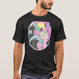 Cool Synthwave Vaporwave Aesthetic Trippy Cat On O T-Shirt