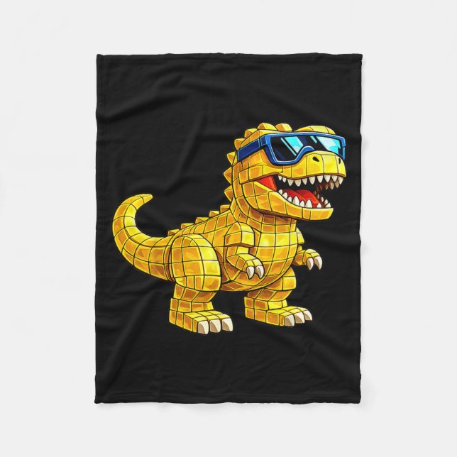 Cool T rex Master Builder Block Brick Men Women Fleece Blanket (Front)