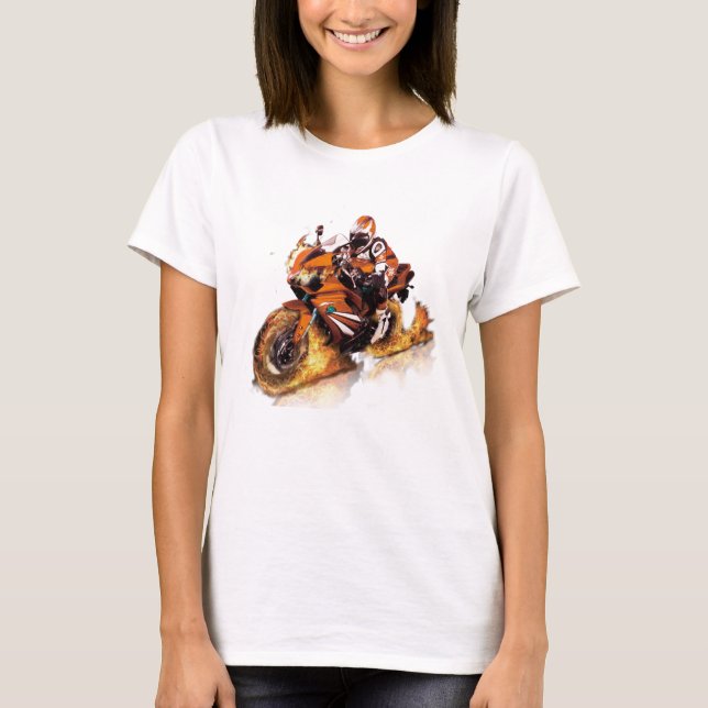 cool t-shirt with author's design motorcycle (Front)