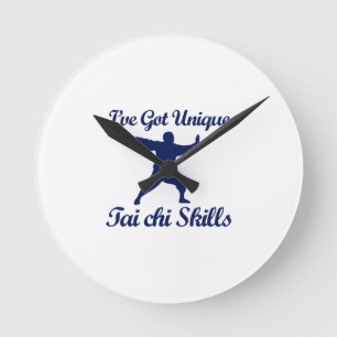 cool tai chi  designs round clock