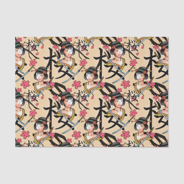 Cool tattoo lovers tiled party tissue paper (Front)