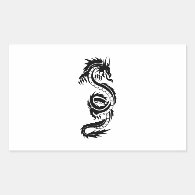 Cool tattoo style black dragon sticker (Front)