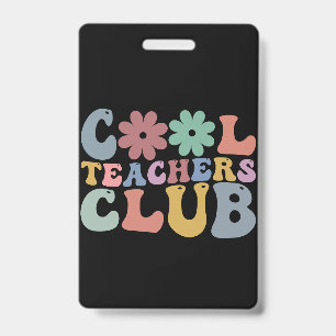 Cool Teacher Club Retro Groovy Back To School Badge