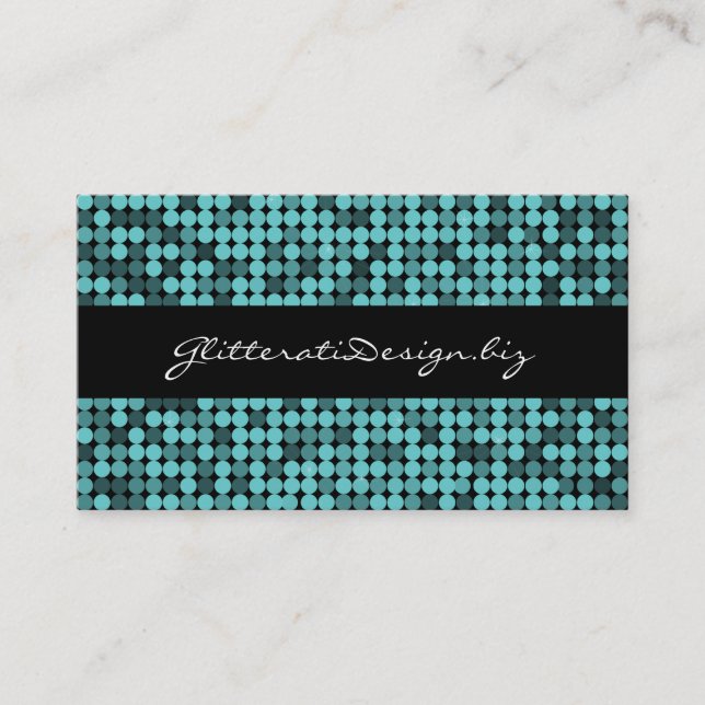 Cool Teal Glam Business Card (Front)