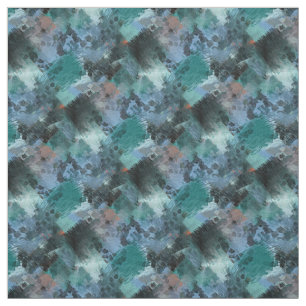 Cool Teal Green Violet Blue Grey Abstract Pattern Fabric