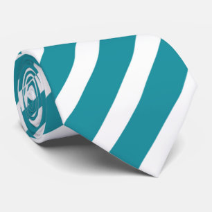 cool teal white stripe pattern tie
